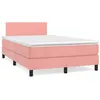 Image de vidaXL Boxspring met matras fluweel roze 120x190 cm3269830
