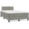 Image de vidaXL Boxspring met matras fluweel lichtgrijs 120x190 cm3269831