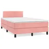 Image de vidaXL Boxspring met matras fluweel roze 120x190 cm3269836