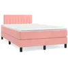 Image de vidaXL Boxspring met matras fluweel roze 120x190 cm3269854
