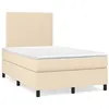 Image de vidaXL Boxspring met matras stof cràmekleurig 120x190 cm3269872