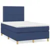 Image de vidaXL Sommier à lattes de lit avec matelas bleu 120x190 cm tissu, lit, cadre de lit, lit double, meubles de chambre à 3269929