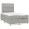 Image de vidaXL Sommier à lattes de lit et matelas gris clair 120x190 cm tissu, lit, cadre de lit, lit double, meubles de chambre à 3269937
