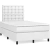Image de vidaXL Sommier à Lattes de Lit avec Matelas, Lit Rembourré, Lit Double, Lit Adulte de Chambre à Coucher Intérieur, Moderne, Blanc 120x190cm Similicuir 3269978