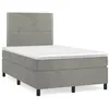 Image de vidaXL Boxspring met matras fluweel lichtgrijs 120x190 cm3269989