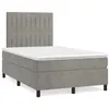 Image de vidaXL Boxspring met matras fluweel lichtgrijs 120x190 cm3270007