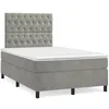 Image de vidaXL Boxspring met matras fluweel lichtgrijs 120x190 cm3270013