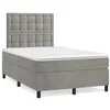 Image de vidaXL Boxspring met matras fluweel lichtgrijs 120x190 cm3270019
