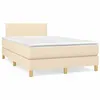 Image de vidaXL Boxspring met matras en LED stof cràmekleurig 120x190 cm3270079