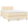 Image de vidaXL Boxspring met matras en LED stof cràmekleurig 120x190 cm3270100