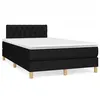 Image de vidaXL Sommier à lattes de lit matelas et LED noir 120x190 cm tissu 3270111