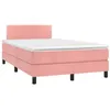 Image de vidaXL Boxspring met matras en LED fluweel roze 120x190 cm3270152