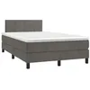 Image de vidaXL Sommier à Lattes de Lit avec Matelas LED, Lit Rembourré avec Tête de Lit, Lit Double, Lit Adulte, Moderne, Gris Foncé 3270154