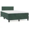 Image de vidaXL Boxspring met matras en LED fluweel donkergroen 120x190 cm3270162
