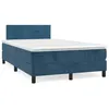 Image de vidaXL Sommier à Lattes de Lit avec Matelas LED, Lit Rembourré avec Tête de Lit, Lit Double, Lit Adulte, Moderne, Bleu Foncé 3270163