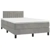 Image de vidaXL Sommier à Lattes de Lit avec Matelas LED, Lit Rembourré avec Tête de Lit, Lit Double, Lit Adulte, Moderne, Gris Clair 3270165