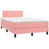 Image de vidaXL Boxspring met matras en LED fluweel roze 120x190 cm3270170