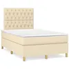 Image de vidaXL Boxspring met matras en LED stof cràmekleurig 120x190 cm3270272