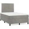 Image de vidaXL Boxspring met matras en LED fluweel lichtgrijs 120x190 cm3270305