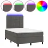 Image de vidaXL Boxspring met matras en LED fluweel donkergrijs 120x190 cm3270312