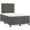 Image de vidaXL Boxspring met matras en LED fluweel donkergrijs 120x190 cm3270324