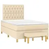 Image de vidaXL Boxspring met matras stof cràmekleurig 120x190 cm3270430