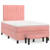 Image de vidaXL Boxspring met matras fluweel roze 120x190 cm3270486