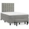 Image de vidaXL Boxspring met matras fluweel lichtgrijs 120x190 cm3270493