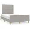 Image de vidaXL Bedframe zonder matras 120x190 cm stof lichtgrijs3270506