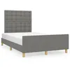 Image de vidaXL Bedframe zonder matras 120x190 cm stof donkergrijs3270542