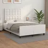 Image de vidaXL Cadre de Lit avec Tête de Lit, Lit Rembourré, Lit Double, Lit Adulte de Chambre à Coucher Intérieur, Moderne, Blanc 3270561