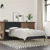 Image de vidaXL Bedframe bewerkt hout en metaal zwart 75x190 cm845557