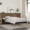 Image de vidaXL Cadre de lit noir 75x190 cm bois d'ingénierie et métal, lit, lit d'invité, lit simple, meuble de chambre à coucher, 845622