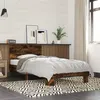 Image de vidaXL Bedframe bewerkt hout en metaal gerookt eikenkleurig 100x200 cm845739