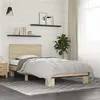 Image de vidaXL Bedframe bewerkt hout en metaal sonoma eikenkleurig 75x190 cm845813