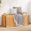 Image de vidaXL Boîte à coussins d'extérieur bois d'acacia solide et acier, conteneur à coussins, boîte de rangement, boîte à 367609