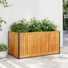 Image de vidaXL Jardinière 85x45x44 cm bois massif d'acacia et acier, jardinière d'extérieur, bac à fleurs, bac à pommes de terre, 367611