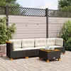Image de Salon de jardin modulable Vidaxl rotin noir 5 pieces