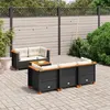 Image de Salon de jardin modulable vidaxl rotin 2 personnes 6 pieces x 63.5 x 36 cm noir