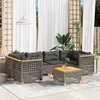 Image de Salon de jardin modulable Vidaxl resine tressee gris 7 pieces 63.5 x 63.5 x 36