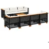 Image de Salon de jardin modulable vidaxl resine tressee 8 pieces 8 personnes 63.5 x 63.5 x 36 noir