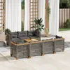 Image de Salon de jardin modulable Vidaxl rotin gris 8 pieces 63.5 x 63.5 x 36