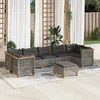 Image de Salon de jardin modulable Vidaxl rotin gris 8 pieces