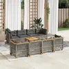 Image de Salon de jardin modulable Vidaxl rotin gris 9 pieces