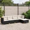 Image de Salon de jardin modulable Vidaxl rotin noir 5 pieces 56.5 x 56.5 x 56.5