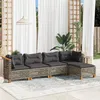 Image de Salon de jardin modulable Vidaxl rotin gris 5 pieces 56.5 x 56.5 x 56.5