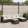 Image de Salon de jardin modulable Vidaxl resine tressee noir 6 pieces 63.5 x 63.5 x 36