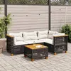 Image de Salon de jardin modulable vidaxl rotin noir 5 pieces x 63.5 x 36 cm 2 personnes
