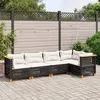 Image de Salon de jardin modulable Vidaxl rotin noir 5 pieces 5 personnes