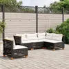 Image de Salon de jardin modulable vidaxl noir rotin 2 personnes x 63.5 x 56.5 cm 5 pieces